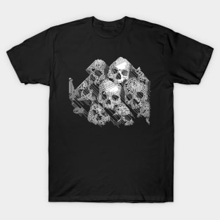 Pixelated Skulls #5 †††† 8bit Graphic Design T-Shirt